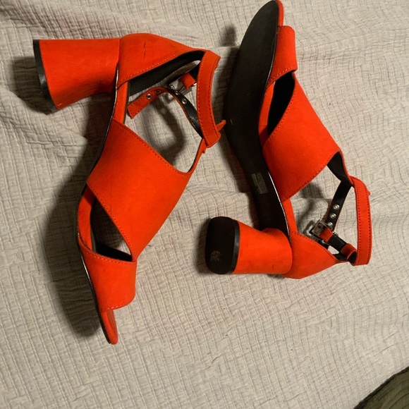 Top shop red strap block heels - Picture 2 of 4